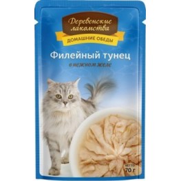 Деревенские лакомства пауч д/кош Филейный тунец в желе 70г